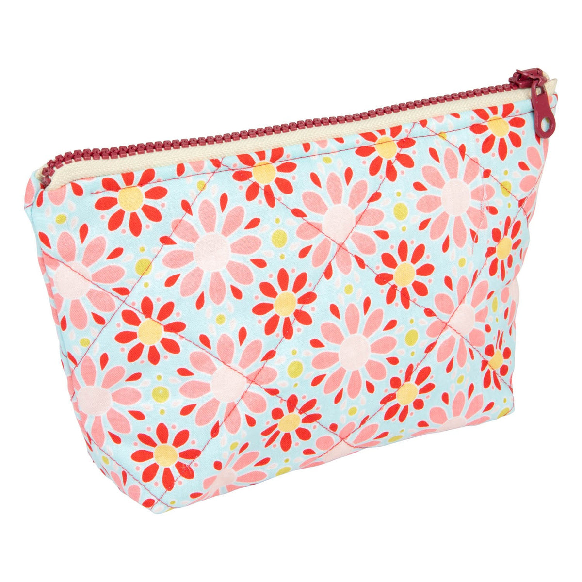 Set van 2 make-up tassen met rode bloemen