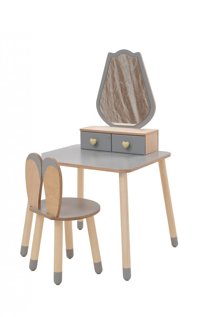 Kinderkaptafel met stoel en spiegel, Tulp