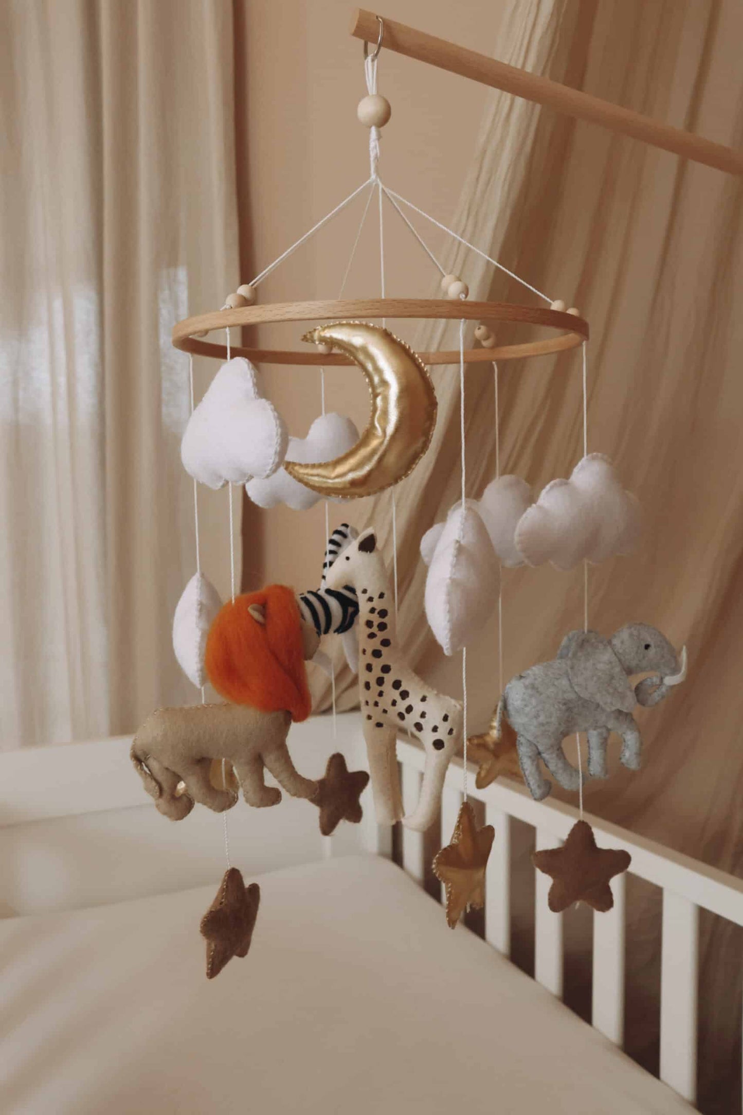 Handmade Safari baby mobile
