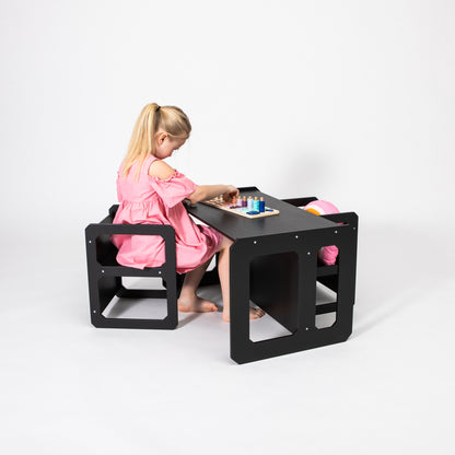 Montessori tafel- en stoelenset met 2 stoelen