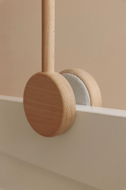 Wooden baby mobile arm fixed