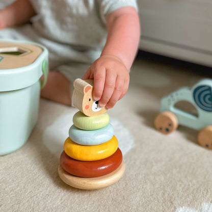 3in1 Toy Box - Sorting Blocks, Stackable Pyramid and Elephant On Wheels