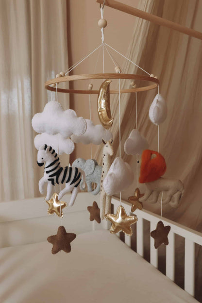 Handmade Safari baby mobile
