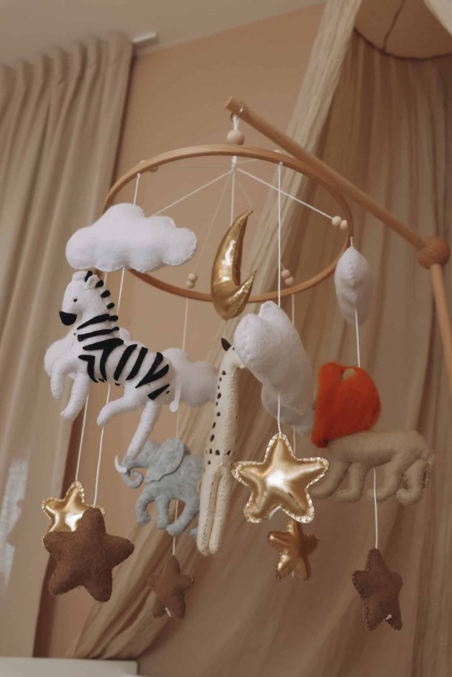 Handmade Safari baby mobile
