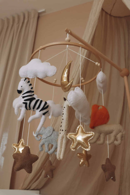 Handmade Safari baby mobile