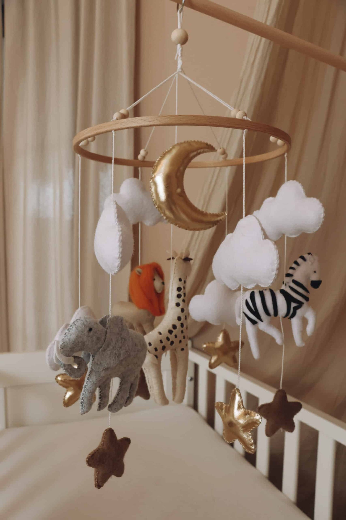 Handmade Safari baby mobile