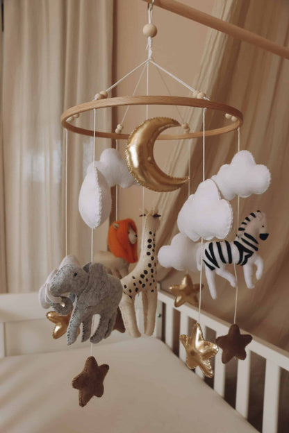 Handmade Safari baby mobile