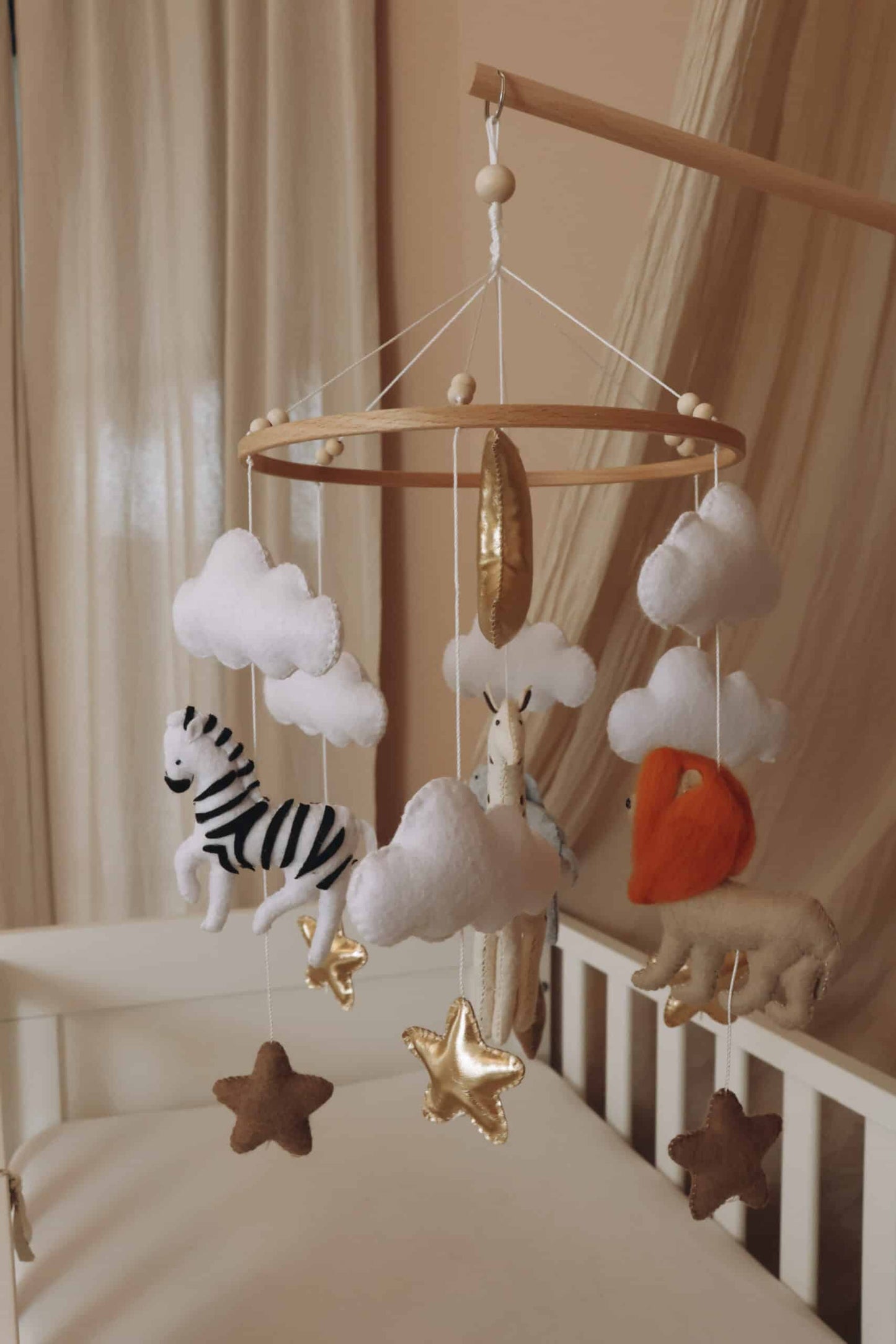 Handmade Safari baby mobile