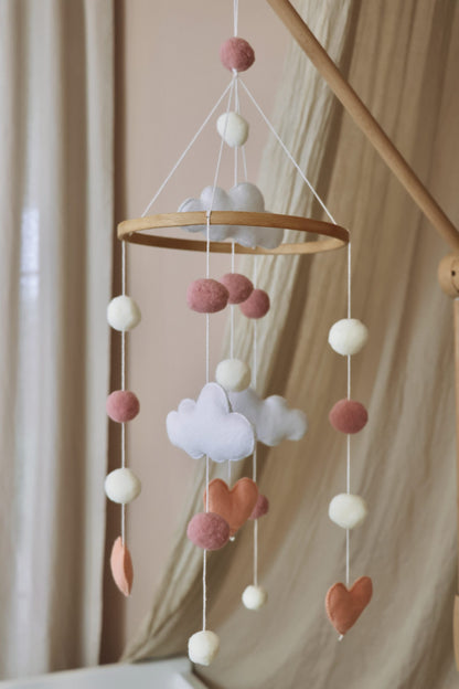 Handmade Little Hearts baby mobile