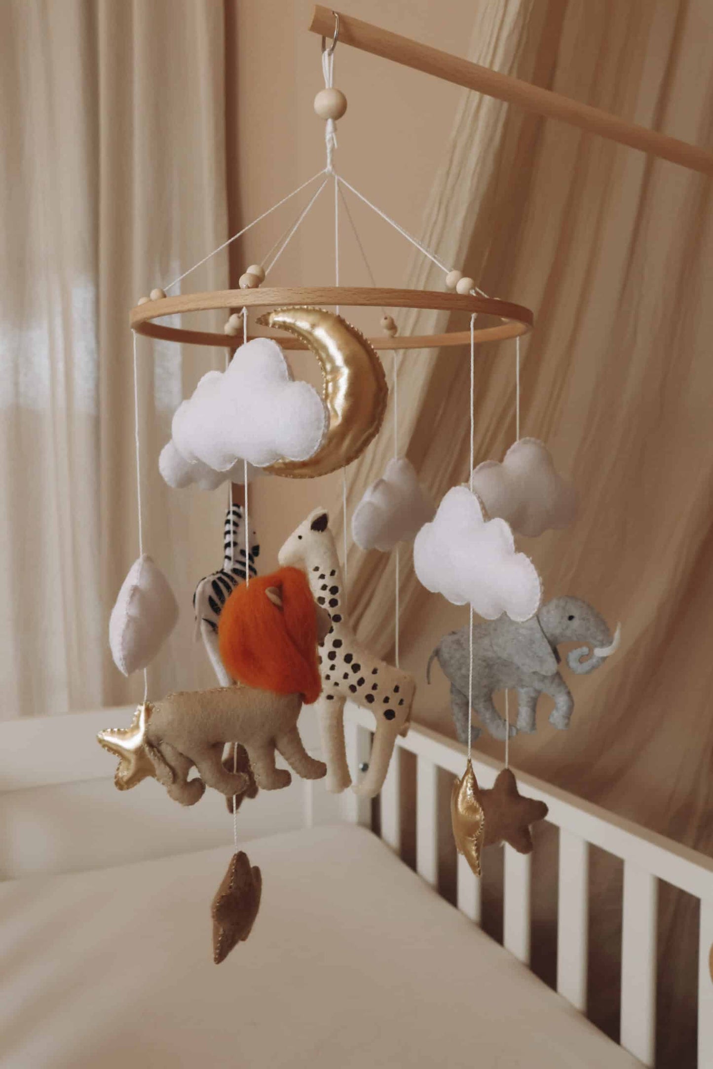 Handmade Safari baby mobile