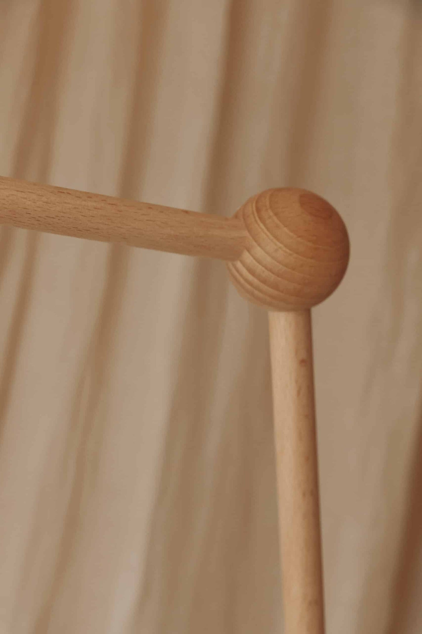 Wooden baby mobile arm fixed