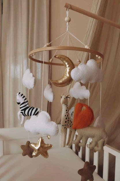 Handmade Safari baby mobile