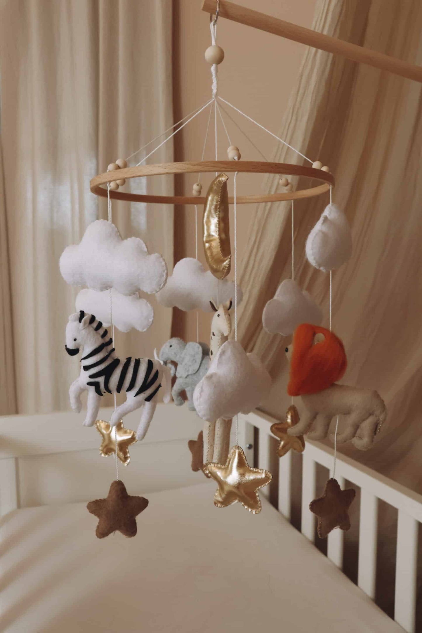 Handmade Safari baby mobile