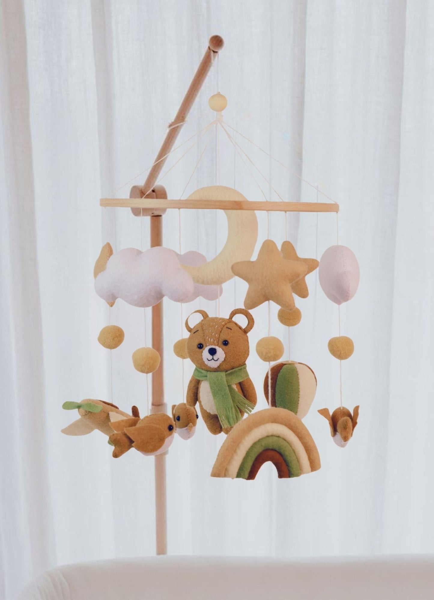 Handmade Autumn Teddy babymobile