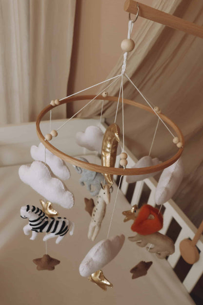 Handmade Safari baby mobile