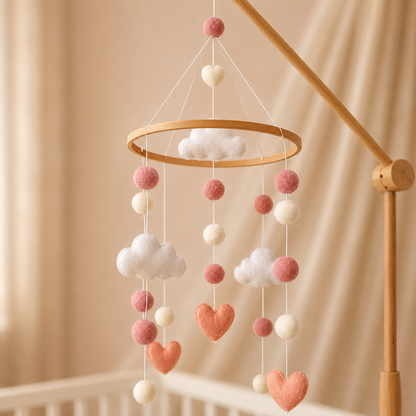 Handmade Little Hearts baby mobile