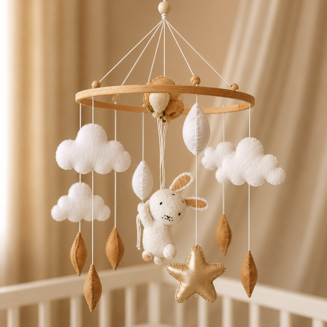 Handmade Bunny baby mobile