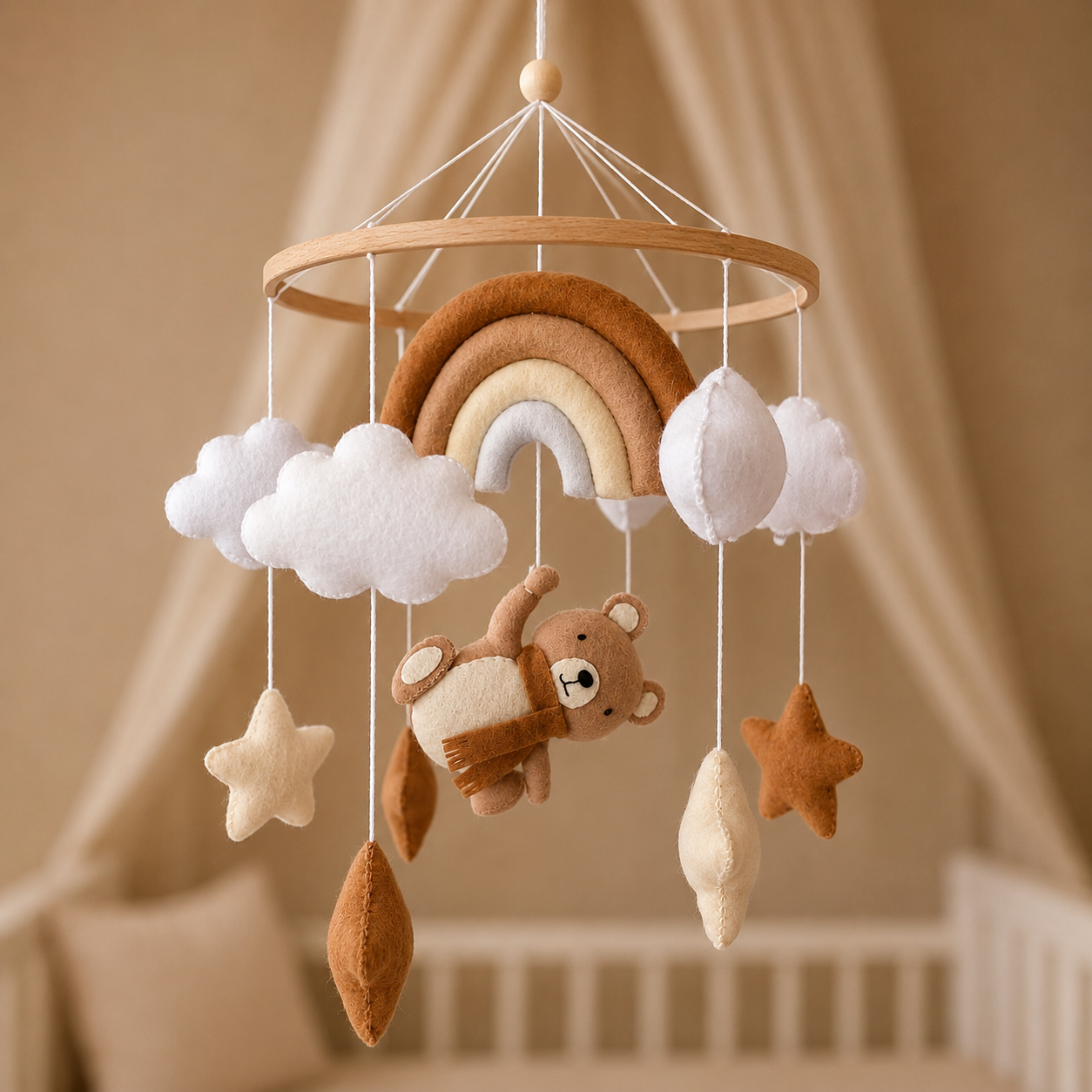 rainbow teddy babymobile
