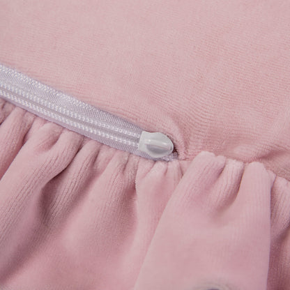 Ronde speelmat met ruches in roze fluweel