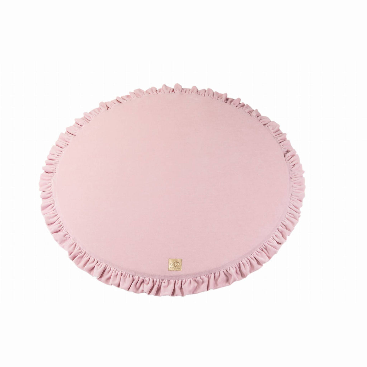 Ronde speelmat met ruches in roze fluweel