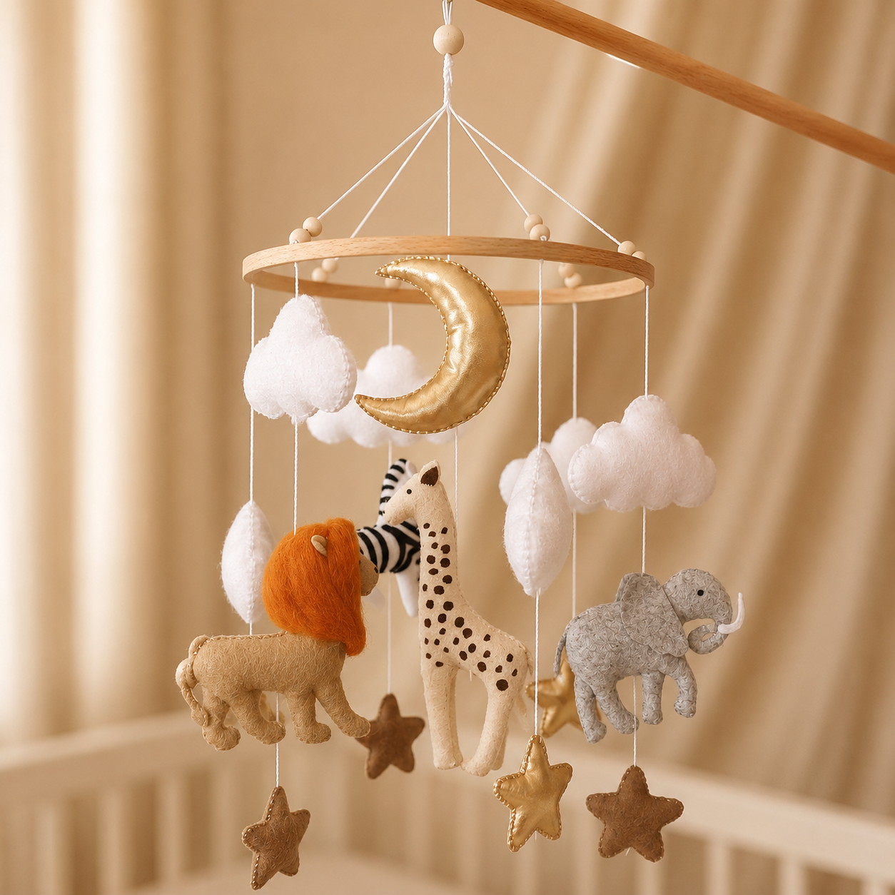 Handmade Safari baby mobile