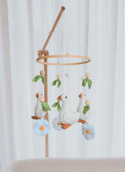 Handmade Flowers & Ducklings babymobile