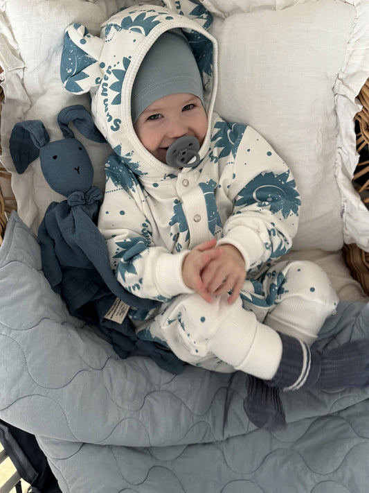 Jumpsuit met oortjes in Ecru Zonnetjes