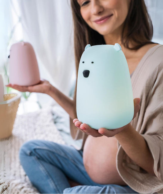 Big Bear siliconen lamp in blauw