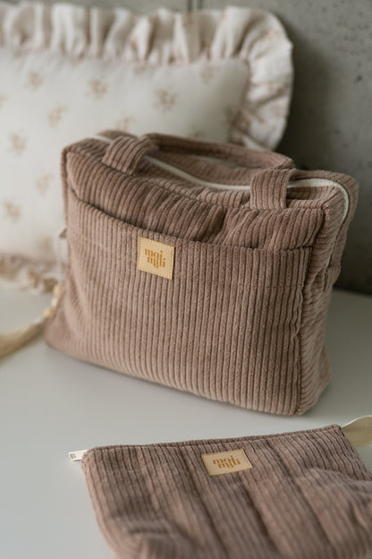 Set van 2 make-up tassen in latte
