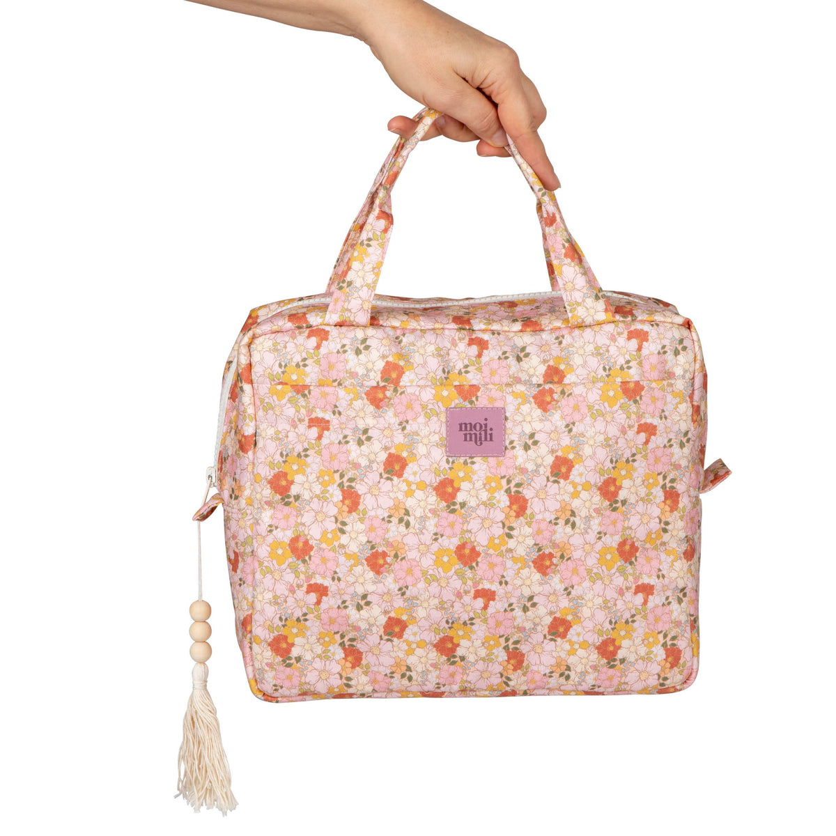 Grote make-uptas met print Lentetuin