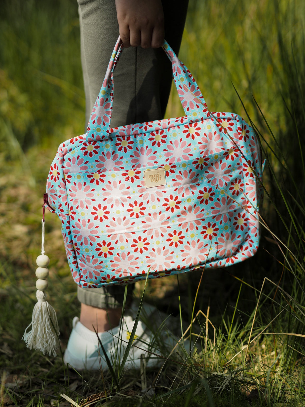 Set van 2 make-up tassen met rode bloemen