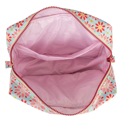 Set van 2 make-up tassen met rode bloemen