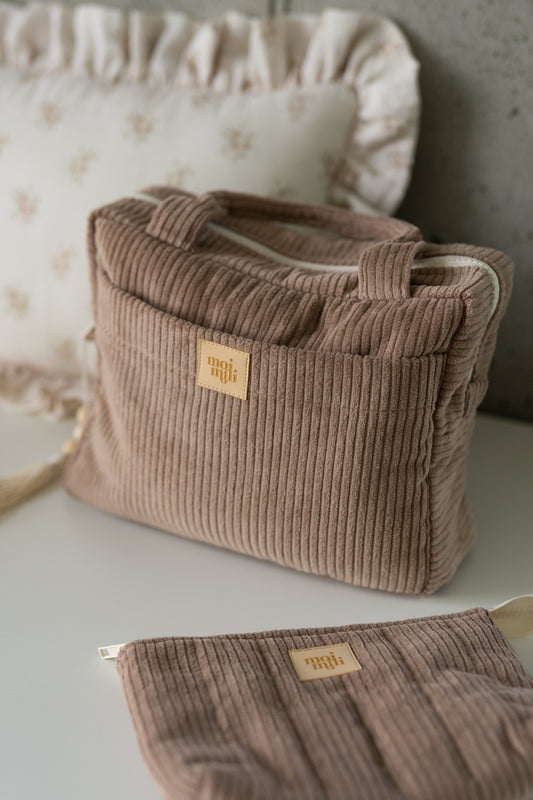 Set van 2 make-up tassen in latte