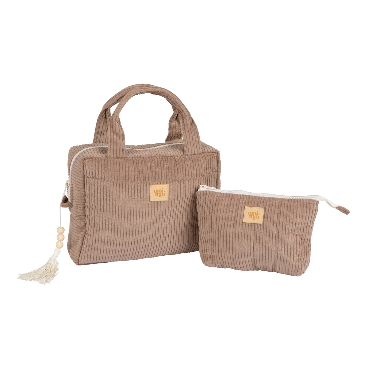Set van 2 make-up tassen in latte