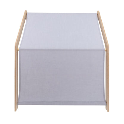 Wit houten speelhuisje van MeowBaby met blauw dak