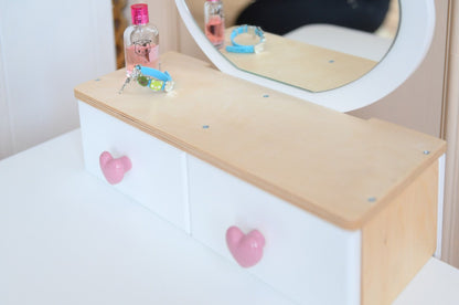 Kinderkaptafel met stoel en spiegel, Tulp