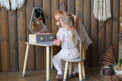 Kinderkaptafel met stoel en spiegel, Tulp