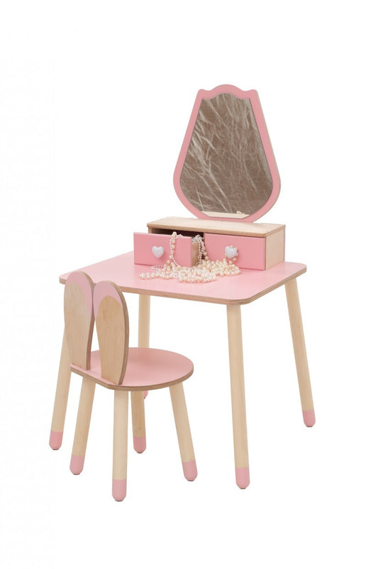 Kinderkaptafel met stoel en spiegel, Tulp