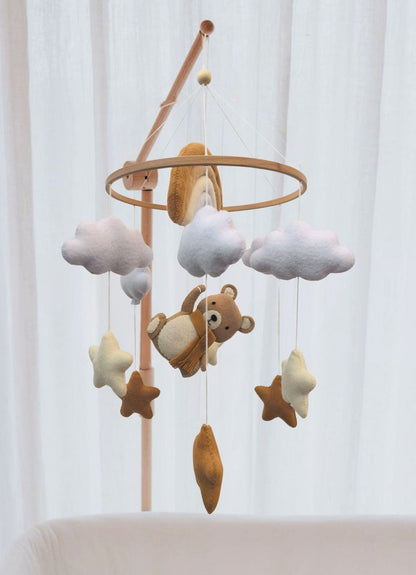 Handmade Rainbow Teddy babymobile