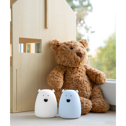 Set van 2 Mini Beer nachtlampjes in wit en arctisch blauw