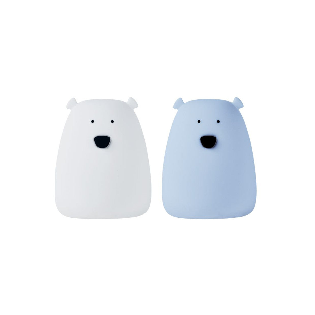 Set van 2 Mini Beer nachtlampjes in wit en arctisch blauw