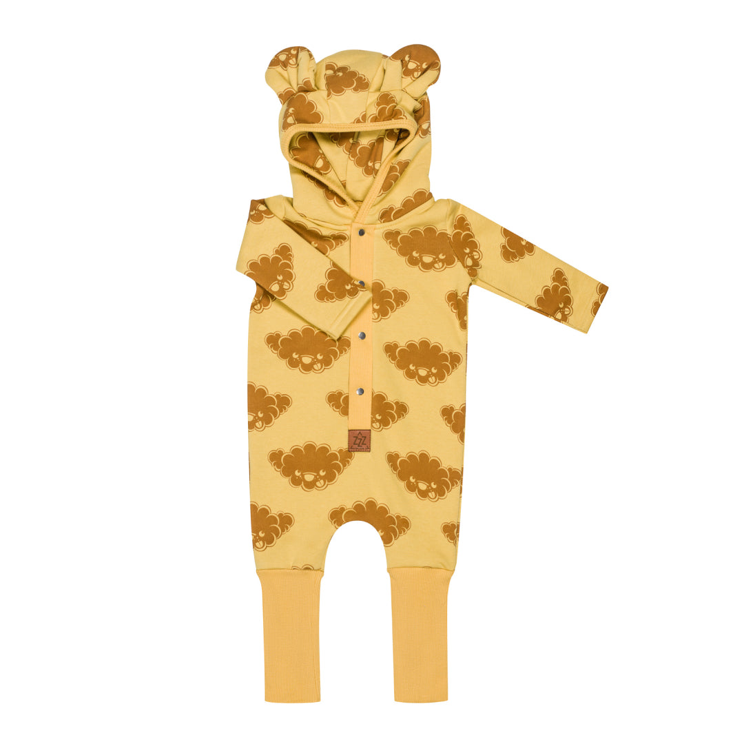 Jumpsuit met oortjes in Geel met Wolken